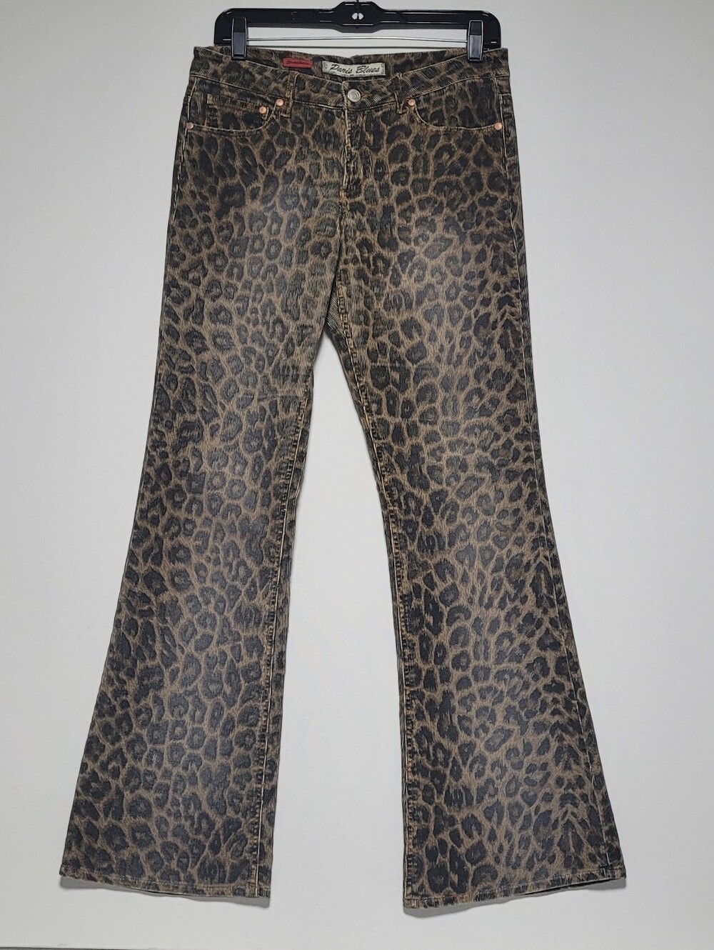 Vintage, Y2K, Retro, Hippie Paris Blues Soulmate Leopard Corduroy Flare Jeans